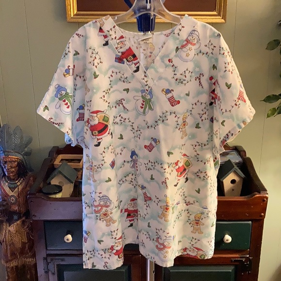 Simply Basic Tops - Simply Basic Christmas theme scrub top 2XL